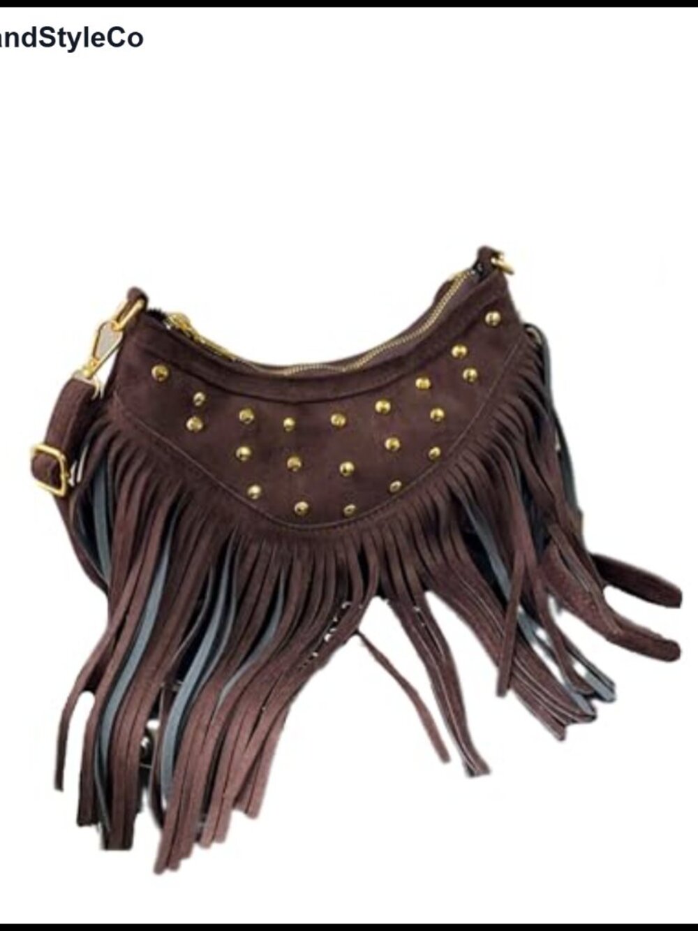 Faux Suede Fringe Crossbody Bag Boho Western Shoulder Bag
